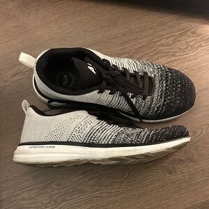 Black and White Knit APL Sneakers